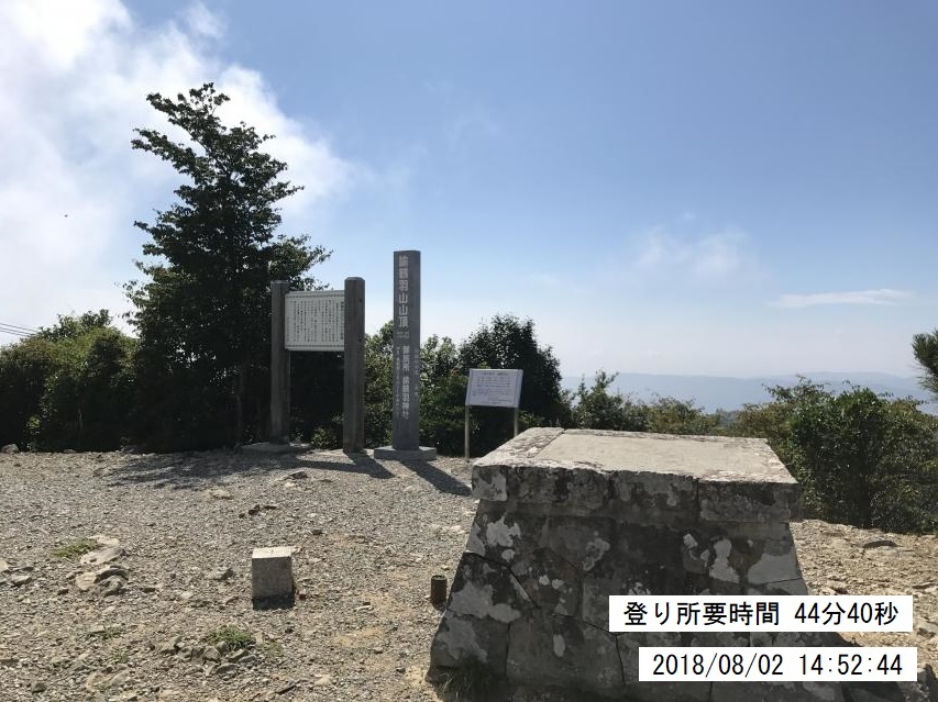 2018年8月2日、諭鶴羽山の山頂