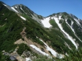 蓮華岳への登りから針ノ木、スバリ